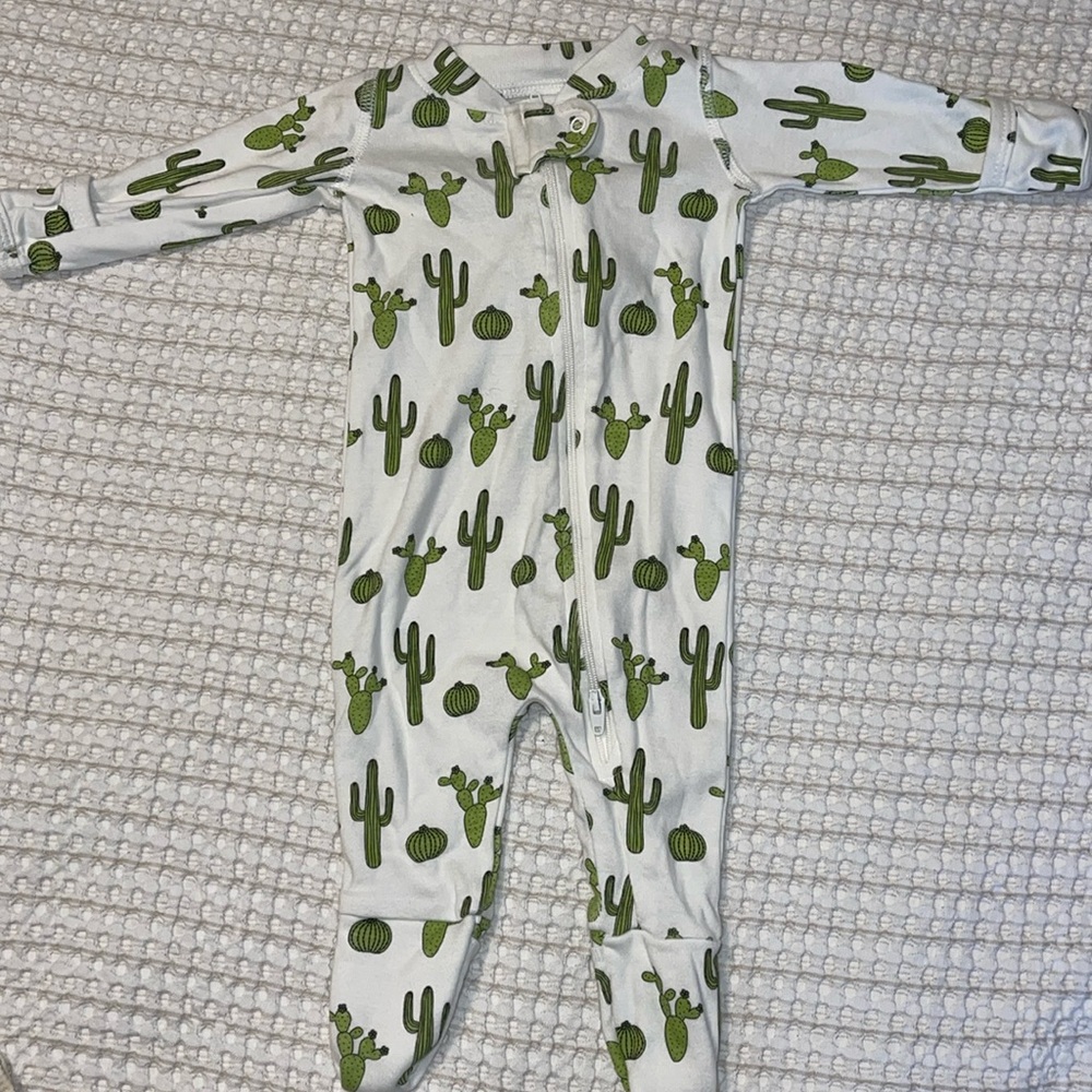 Monica + Andy cactus newborn footie
